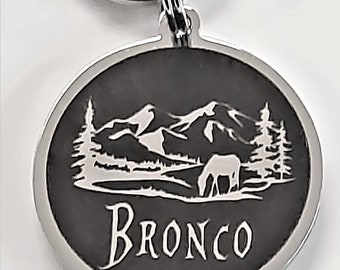 Custom Engraved Brass Pet ID Tag, Deep Personalized Dog Tag, Lifetime Warranty