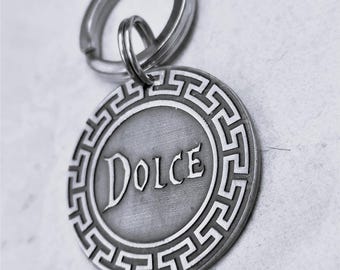 Custom Engraved Stainless Steel Pet ID Tag, Personalized Dog Cat Tag