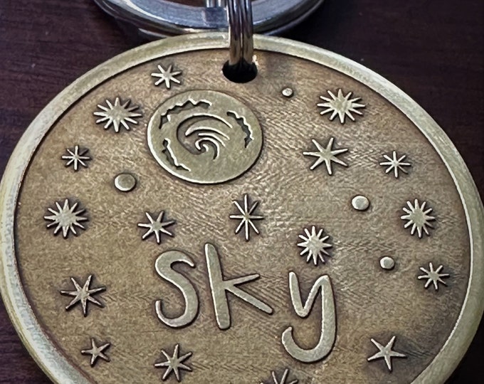 Handmade Brass Dog Tag: Custom Deep Engraved Pet ID