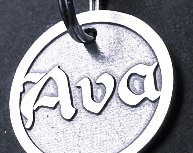 Handmade Silver Pet ID Tag – Custom Deep Engraved Dog Tag