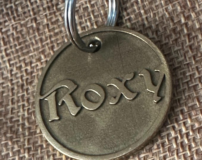 Handmade Brass Circle Dog Tag: Custom Deep Engraved Pet ID