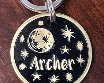 Custom Engraved Brass Pet ID Tag, Deep Personalized Dog Cat Tag