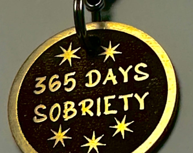 Handmade Brass Sobriety Medallion, AA Recovery Token, Made in USA