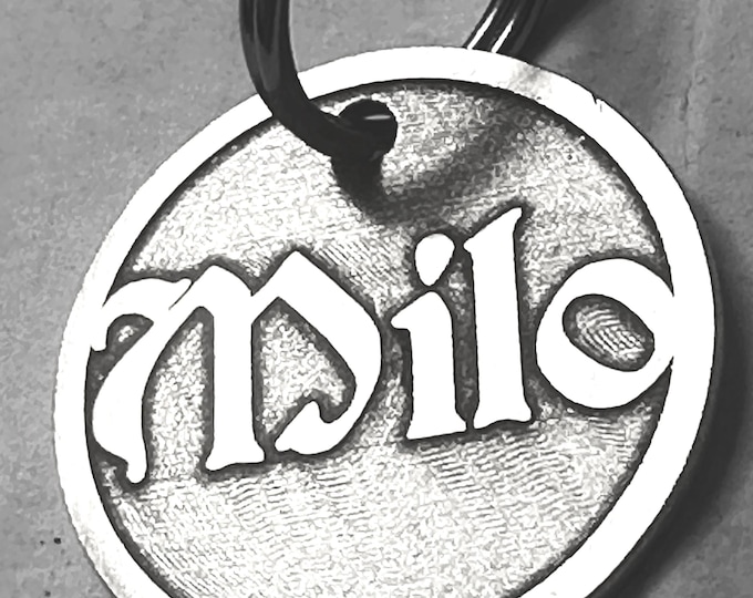 Handmade Stainless Steel Circle Dog Tag – Deep Engraved Pet ID