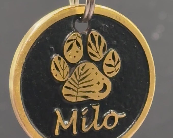 Handmade Brass Pet ID Tag: Custom Deep Engraved Dog Tag