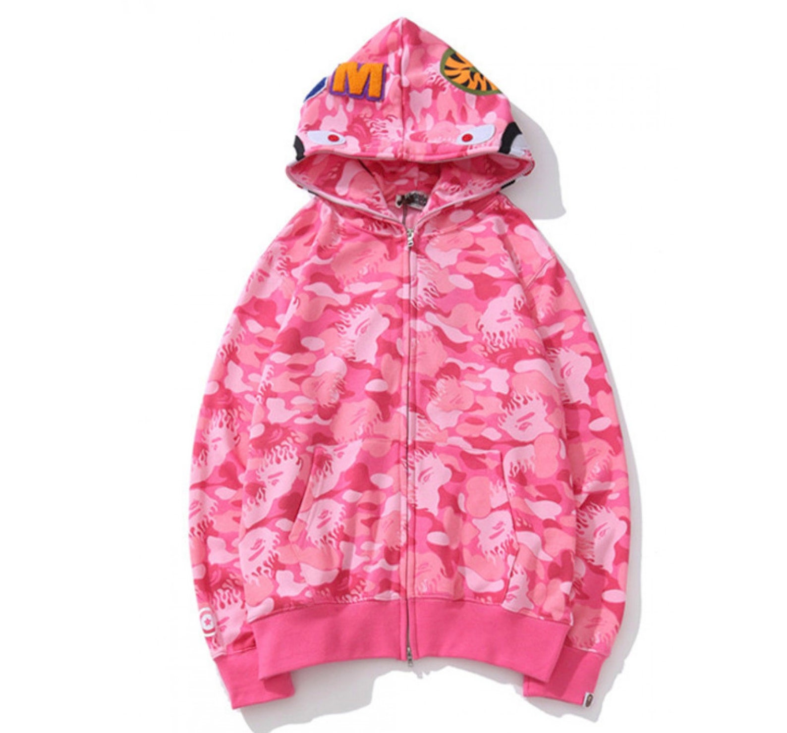 BAPE Shark Jaw Camo Hoodie in Pink bathing Ape Etsy