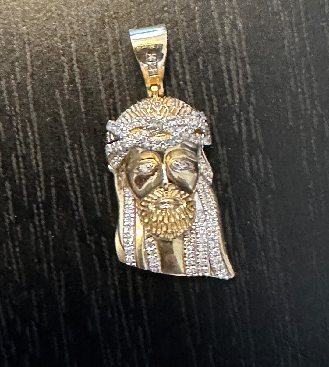 Jesus Piece VS Diamonds 10k Gold Hip Hop Jewelry Gold Chain Flooded Bust Down Jesus Face