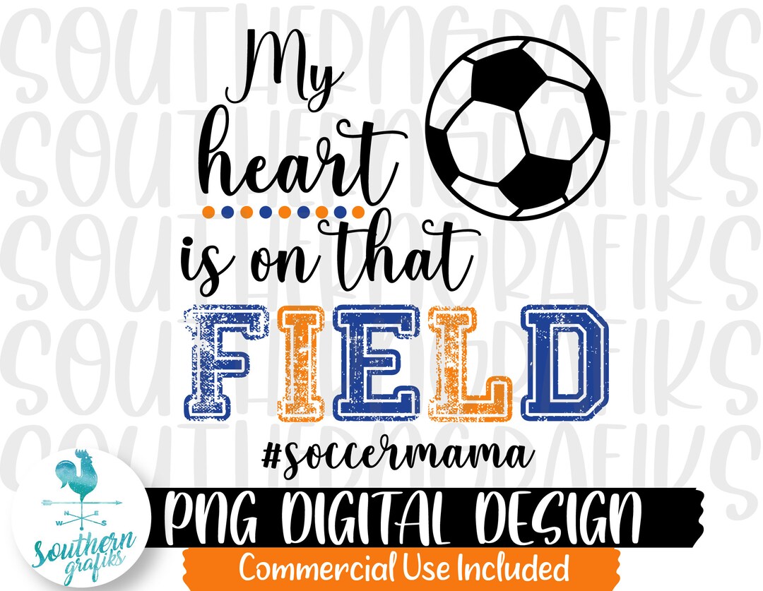 My Heart is on That Field Png Sublimation Designs Downloads - Etsy