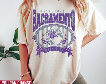 Comfort Colors Sacramento Basketball Shirt, Sacramento Basketball Sweatshirt, Vintage Style Sacramento Basketball shirt, Basketball fan Gift