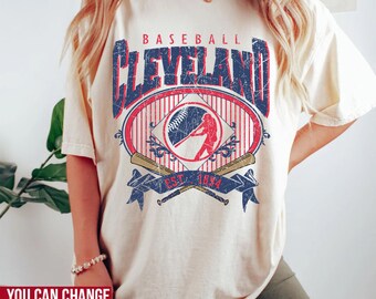 Comfort Colors Camiseta de béisbol de Cleveland, sudadera de béisbol de Cleveland, camiseta de béisbol de Cleveland de estilo vintage, regalo de béisbol de Cleveland