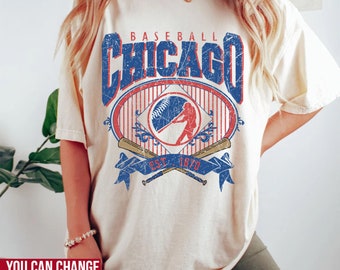 Comfort Colors Chicago Baseball shirt, Chicago Baseball Sweatshirt, Vintage Style Chicago Baseball shirt, Chicago Baseball Gift
