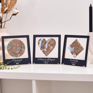 Mapa de la ciudad personalizado, mapa de la primera vez que nos conocimos, mapa de regalos para recién casados, mapa de coordenadas, regalo de aniversario, regalo de compromiso, mapa de la ciudad personalizado con la ubicación