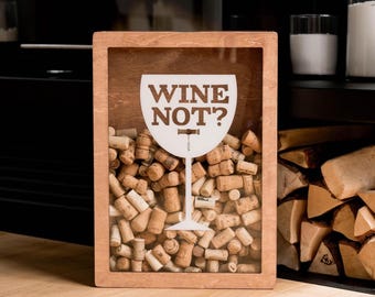 Wine Cork Keeper, Wine Cork Shadow Box, Wine Cork Holder, Home Gift for Couples, Housewarming Gift, Birthday Wine Lover Gift, Wedding Gift