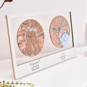 Regalo del día de la boda, mapa de ubicación, mapa de Hola, ¿quieres?, regalo de inauguración de la casa, regalo de aniversario, regalo de quinto aniversario para pareja