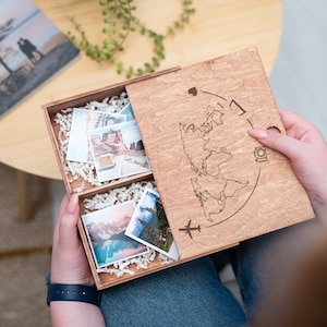 Houten geheugendoos, herinneringsdoos bruiloft, gegraveerde houten opbergdoos, jubileumcadeau voor koppels, aandenkendoos, aangepaste houten kist huwelijkscadeau
