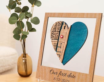 Mapa de ubicación para pared, mapa del hogar, regalo de inauguración de la casa, regalo para pareja, mapa de pared con coordenadas personalizadas, mapa de primera cita, regalo para un ser querido