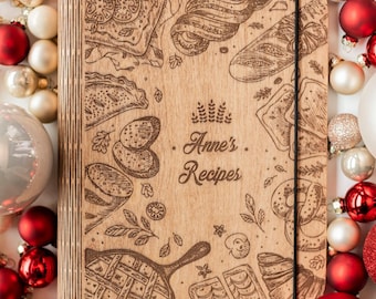Libro de cocina personalizado en blanco, diario de recetas personalizado, regalo de cocina para mamá, regalo del Día de la Madre o regalo de cumpleaños