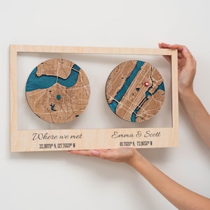 Hochzeitsgeschenk für das Paar, Geschenk zum Jahrestag, Einweihungsgeschenk für Paare, Unser erstes Zuhause, individuelle 3D-Karte, Stadtplan