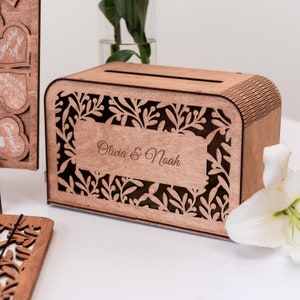 Aangepaste bruiloft kaartdoos, rustieke bruiloft decor, boho bruiloft brievenbus, bruiloft spaarpot, bruiloft geschenkdoos, aangepaste houten kaartendoos boho decor