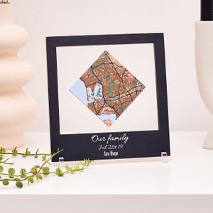 Regalo de bodas, regalo de aniversario, mapa de ubicación de madera, mapa de la ciudad para la pared, regalo de inauguración de la casa, mapa acrílico, regalo de bodas personalizado para pareja