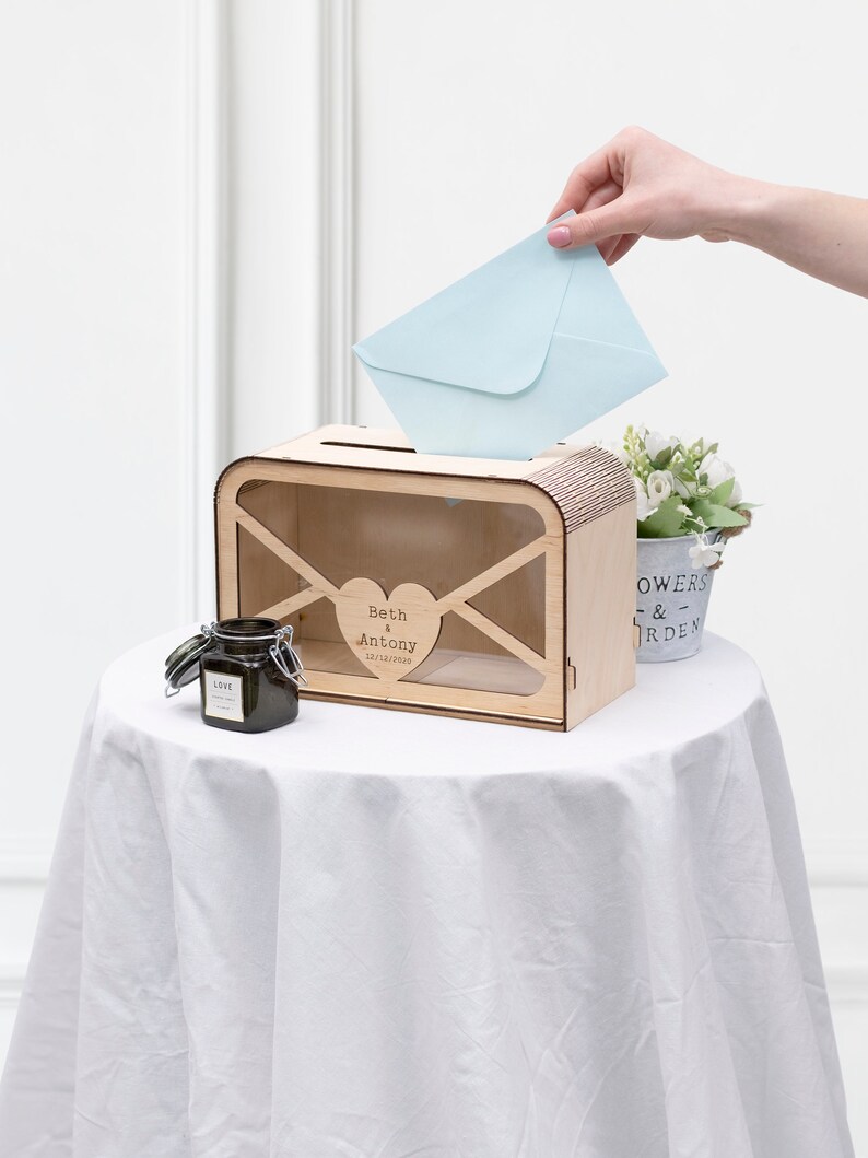 Wedding Envelope Box Personalized Wedding Card Box With Slot Etsy