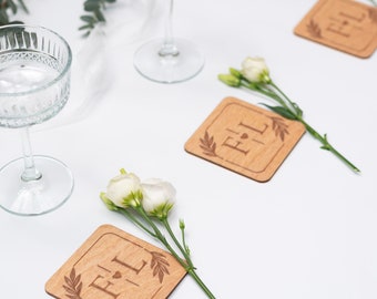 Wooden coasters, Wedding decor, Personalized wedding coasters, Wedding favors coasters, Custom coasters, Name wedding decor, Wedding gift