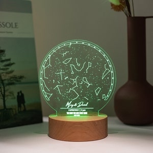 Personalisierte Konstellationskarte Lampe, Sternenkarte Nachtlicht, personalisierte Nachtlicht, Astronomie Geschenke, Acryl Nachtlicht, Geburtstagsgeschenk