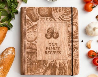 Personalized Recipe Book, Custom Recipe Book, Gift for Mother, Blank Cookbook for Mom, Kitchen Device, Mother's Day Gift, Grandma Gift