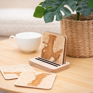 Porta-copos de madeira personalizados com mapa de rua gravado, porta-copos para qualquer lugar, porta-copos para qualquer cidade, porta-copos personalizados para qualquer cidade, presente com mapa personalizado