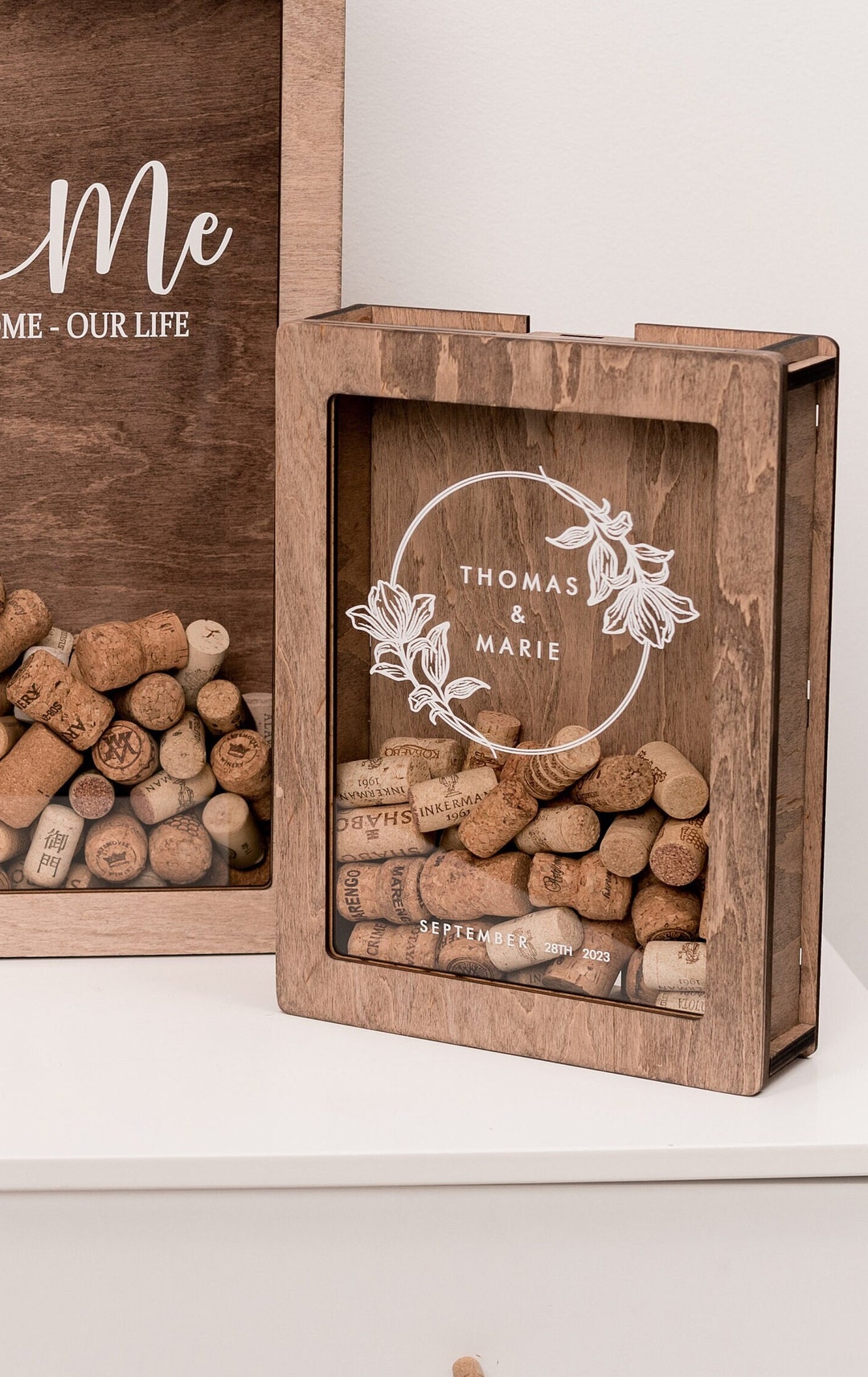 Custom Wooden Wine Cork Holder, Wine Cork Box for Wedding Gift, Gift