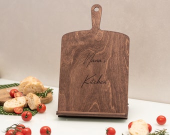 Rezeptbuchständer, personalisierter Kochbuchständer, Holzrezeptbuchhalter, personalisierter Kochbuchständer, iPad-Küchenständer, Geschenkideen für Küchenchefs