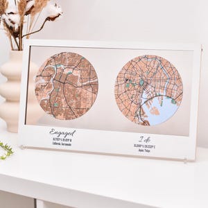 Cadeau plan de la ville personnalisé, cadeau personnalisé, cadeau d'anniversaire avec coordonnées, illustration de la carte de localisation, adresse unique pour le premier rendez-vous