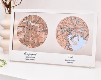 Aangepast cadeau stadskaart, gepersonaliseerd cadeau, jubileumcadeau met coördinaten, locatiekaartkunst, uniek adres voor de eerste datum