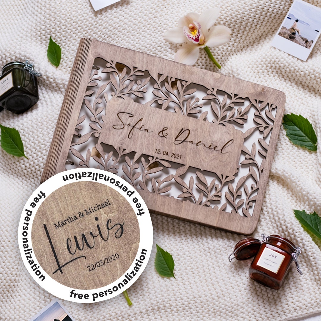 Wedding Photo Album, Wedding Gifts for the Couple, Wooden Photo Album