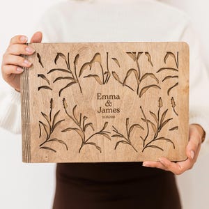 Álbum de fotos personalizado, idea de regalo de boda, regalos únicos para pareja, regalo de aniversario, álbum de fotos de madera personalizado, álbum de recortes, regalo de recuerdo