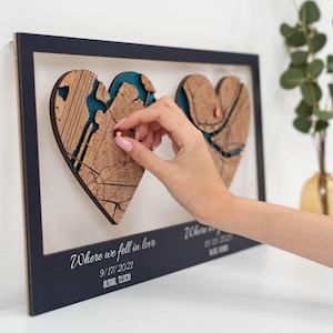 Jahrestag Geschenke für ihn, Geschenk für sie, Hochzeitsgeschenke für das Paar, erste date Karte, Verlobung Geschenk, personalisierte Karte, Frau, Mann Geschenk