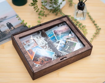 Adventures Travel Memory Box, Acrylic Wooden Keepsake Box, Photo Collection Box, Engraved Acrylic Wood Keepsake Box, Graduation Gift Box