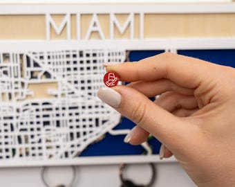 Gift Idea for Traveler, Custom Coordinates Wood Map Key Holder, Personalized Key Organizer, Housewarming Gift for Couple, Moving Gift