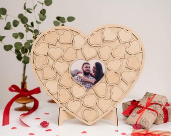 Rompecabezas con foto, Razones por las que te amo, Regalo personalizado, Regalo romántico de aniversario, Rompecabezas de madera personalizado