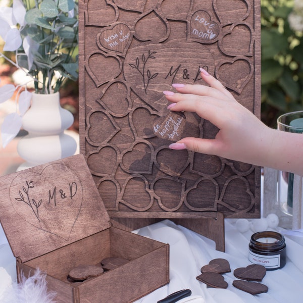 Heart Guest Book Drop Box Etsy