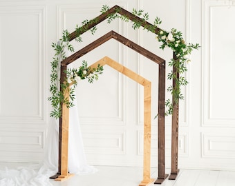 Wedding Arch Frame, Wooden Wedding Arch, Wedding Ceremony Backdrop, Rustic Wedding Decoration Geometric Wedding Arbor, Pentagon Wedding Arch