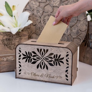 Rustieke bruiloftskaartdoos met sleuf, bruiloftspaarpot, bruiloftskaartdoos, bruiloftscadeaukaart, bruiloftsbrievenbus, rustiek houten bruiloftsdecor