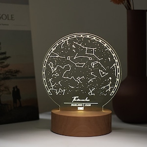 Luce notturna per mappa stellare, Lampada astrologica, Lampada per mappa stellare lunare, Luce per mappa cielo notturno, Luce notturna personalizzata, Lampada per mappa stellare personalizzata, Mappa di localizzazione
