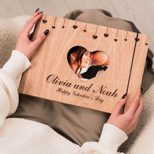 Houten fotoalbum, gepersonaliseerd plakboek fotoalbum, babyfotoboek, reisalbum, jubileumcadeau voor koppels, cadeau voor familie