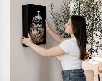 Anniversary Gift for Couple, Wine Cork Keeper, Wine Cork Holder, Wine Cork Box, Wine Lover Gift, Wine Cork Shadow Box, Anniversary Gift