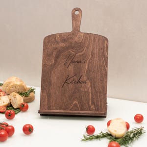 Rezeptbuchständer, personalisierter Kochbuchständer, Holzrezeptbuchhalter, personalisierter Kochbuchständer, iPad-Küchenständer, Geschenkideen für Küchenchefs