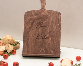 Recipe Book Stand, Personalized Cookbook Stand, Wooden Recipe Book Holder, Personalized Cookbook Stand, Kitchen iPad Stand, Chef Gift Ideas