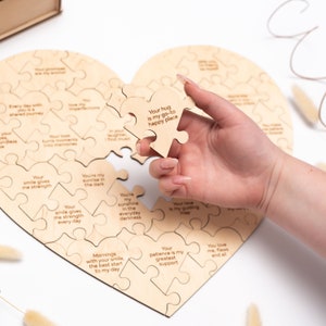 Hochzeitstag Geschenk, Herz aus Holz Puzzle Gründe, ich liebe dich, personalisierte Geschenke für Frau, Geschenkidee zum Jahrestag, nur weil Geschenke