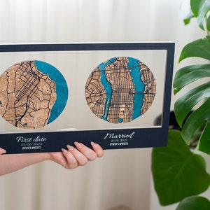 Regalo di nozze personalizzato, stampa della mappa della città, posizione sulla mappa della tua città in tutto il mondo, regalo di anniversario per lui, lei, planimetria della città personalizzata immagine 8