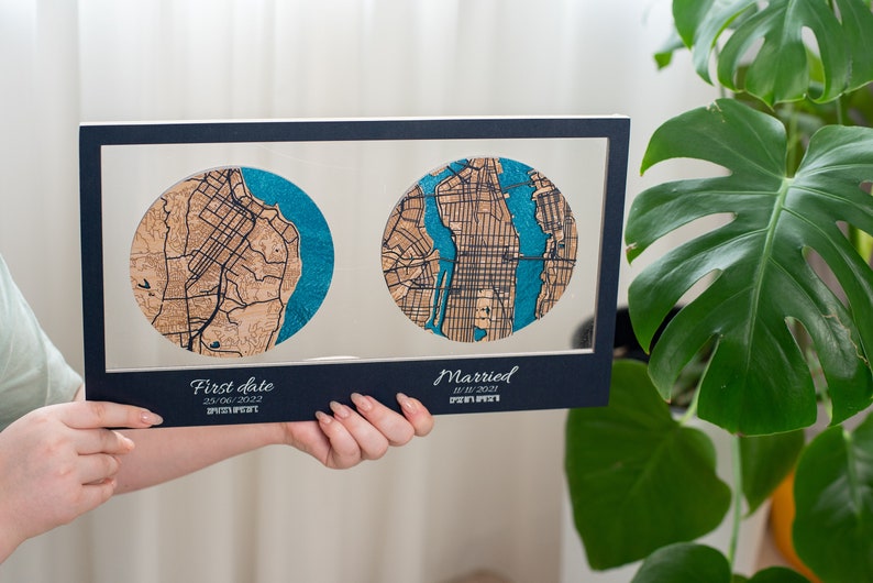 Custom Wedding Gift, City Map Print, Your City Map Location Worldwide, Anniversary Gift for Him, Her, Personalized Location City Plan image 8
